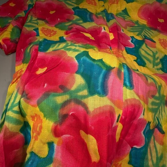 Richie Freeman Teri Jon Linen Silk Skirt Suit Set Floral Women Tropical Career - Picture 16 of 16